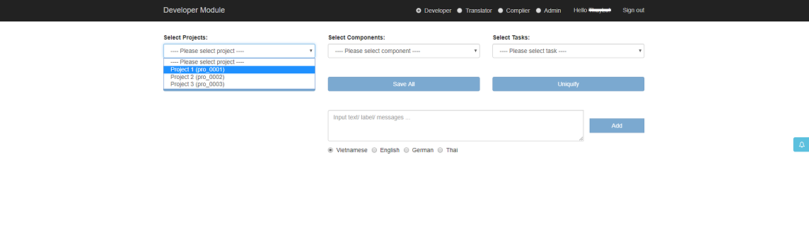 Load projects